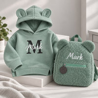 Kindergarten-Set personalisiert – Hoodie und Rucksack mit Namen