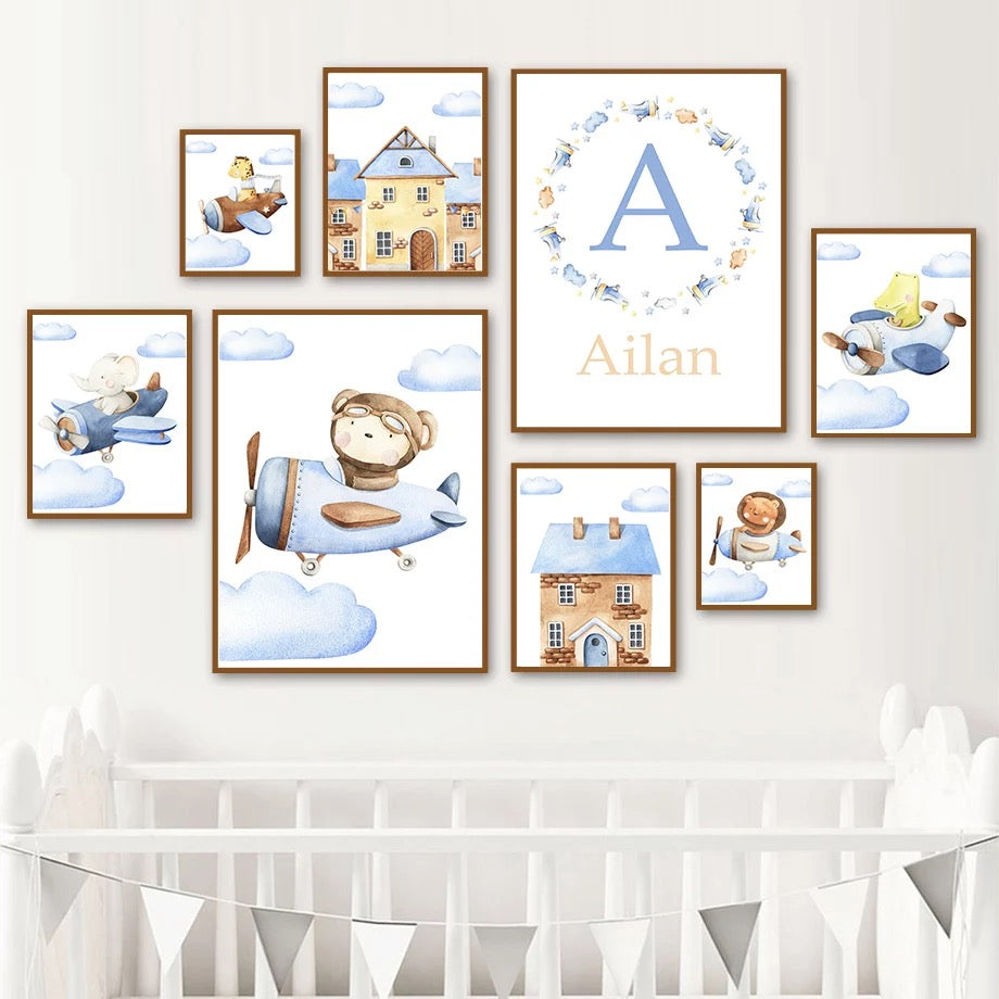 Kinderzimmer Bilder Wolken Tiere