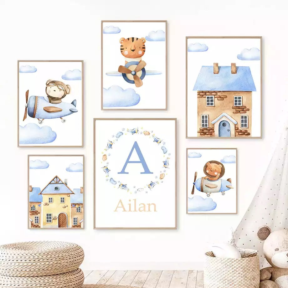 Kinderzimmer Bilder Wolken Tiere