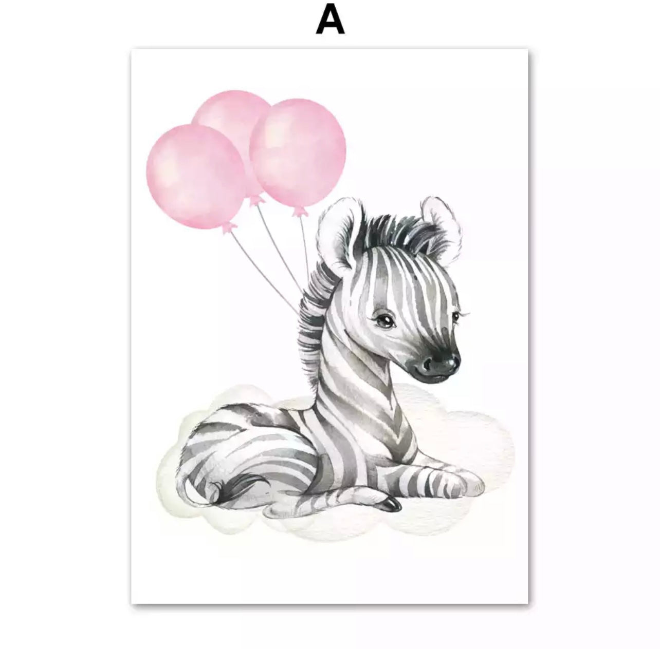 Kinderzimmer Bilder Rosa Zebra Bär Elefant