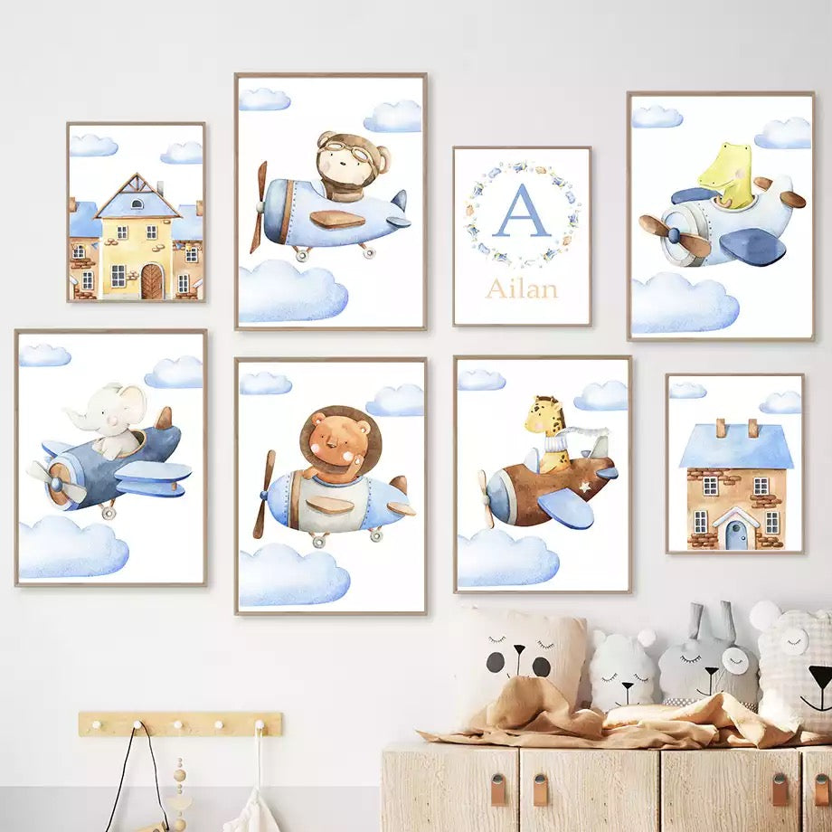 Kinderzimmer Bilder Wolken Tiere